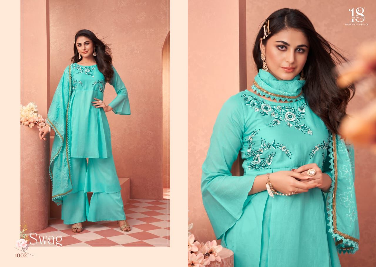 Swag By 18 Attitude 1001-1007 Readymade Salwar Suits Catalog